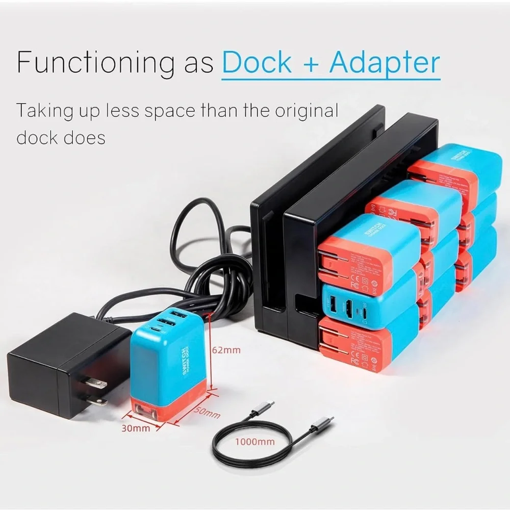Portable Dock Charger Adapter Switch Accessory PD 36W USB C 4K 60Hz HDMI